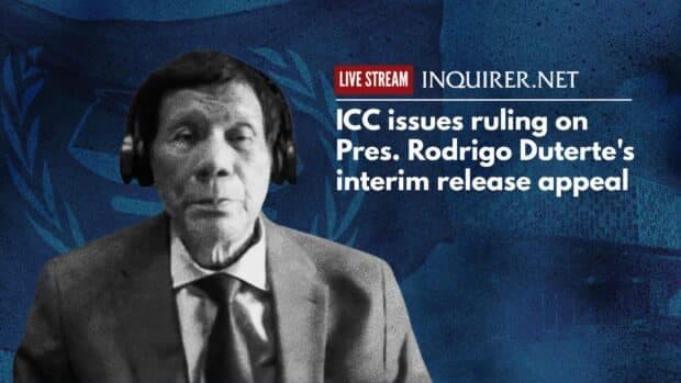 LIVE STREAM: ICC issues ruling on Pres. Rodrigo Duterte's interim release appeal