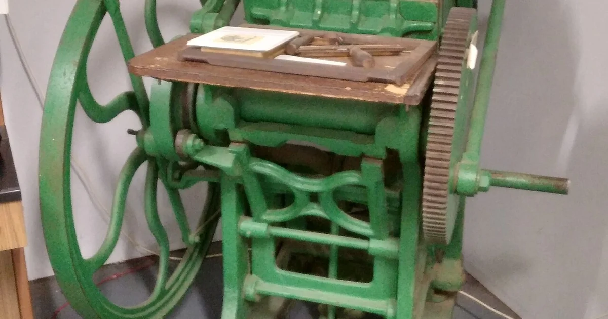 Chandler and Price Printing Press. The press was used to print Broome's local newspapers from 1908 to 1930